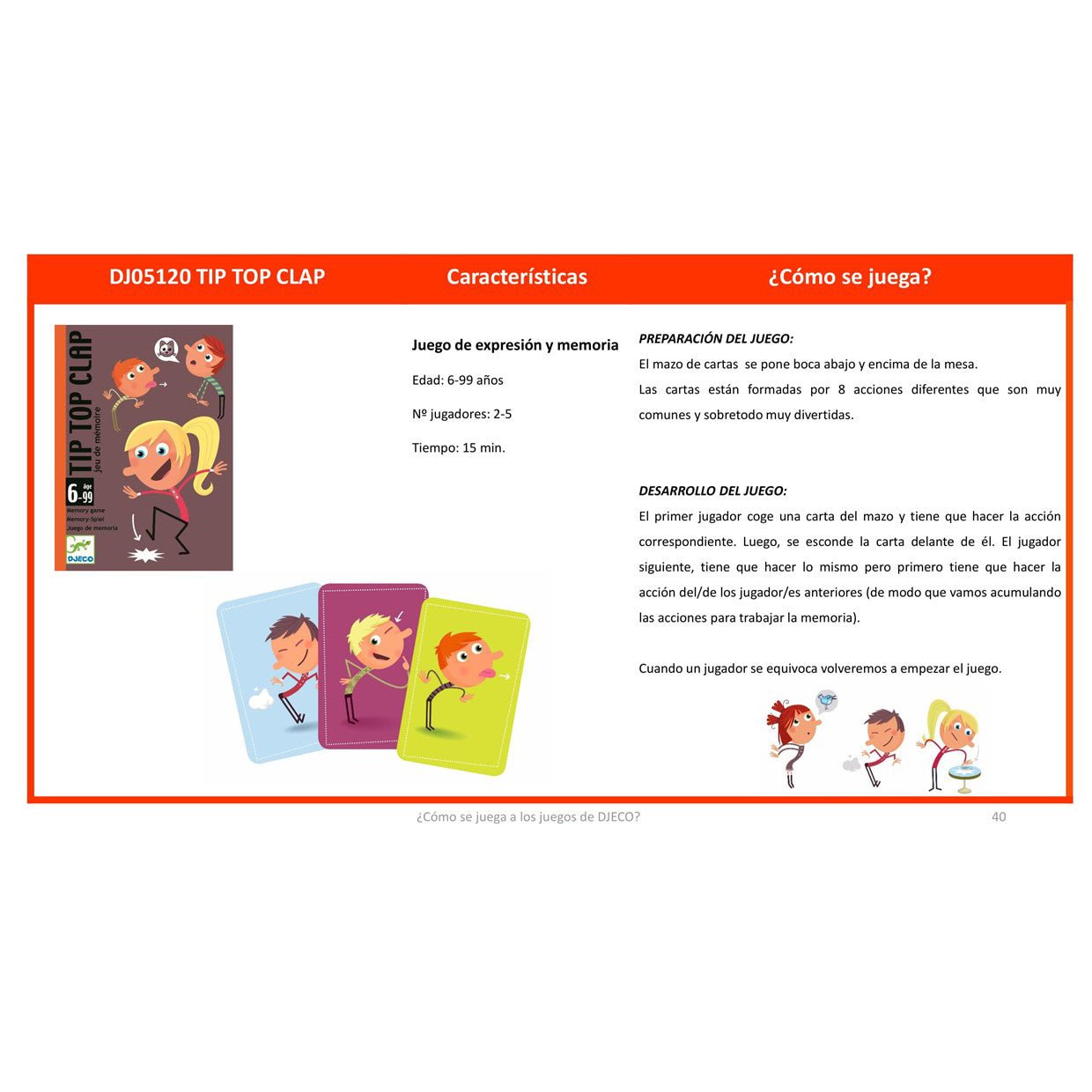 JUEGO DE CARTAS DJECO ·TIP TOP CLAP· - Happy Moments Baby