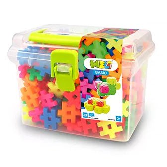 JUEGO DE CONSTRUCCIÓN BLOQUES MELI ·CAJA 250 PIEZAS BASIC NEÓN· - Happy Moments Baby