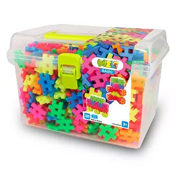 JUEGO DE CONSTRUCCIÓN BLOQUES MELI ·CAJA 500 PIEZAS BASIC NEÓN· - Happy Moments Baby