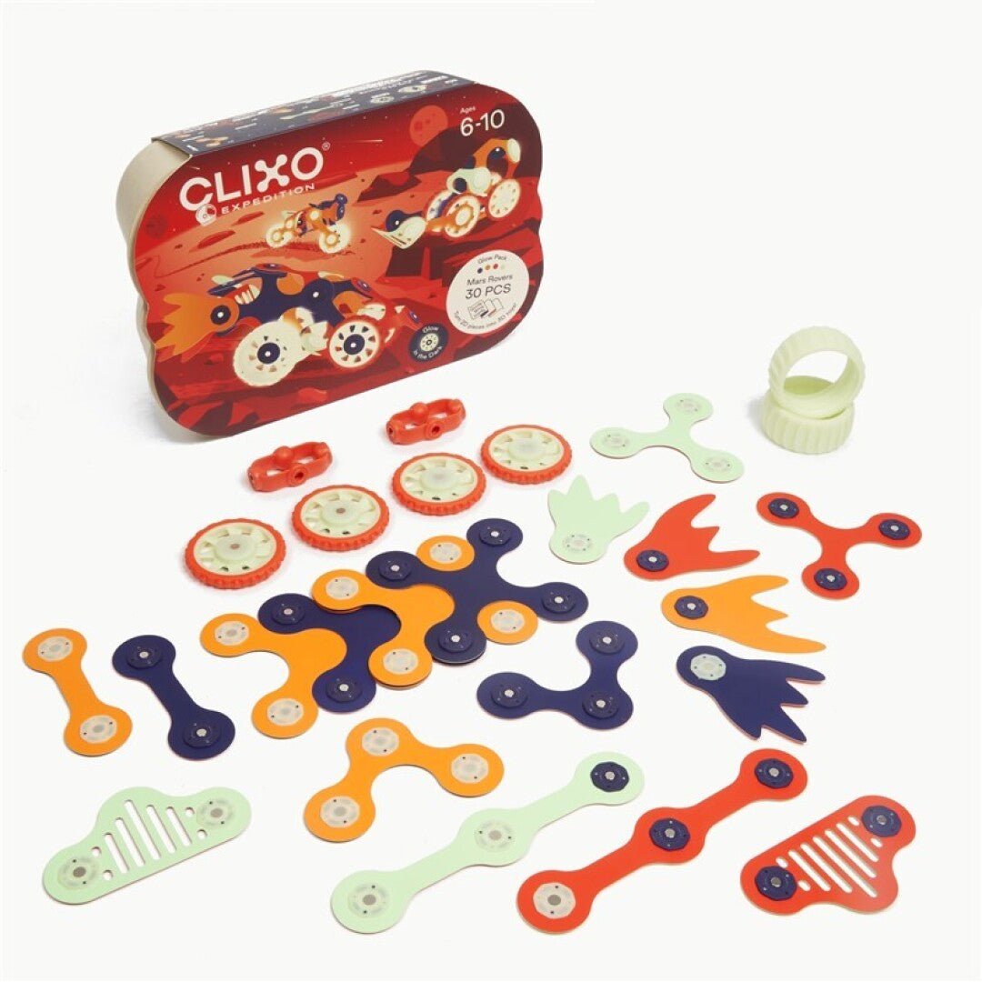 JUEGO DE CONSTRUCCIÓN MAGNÉTICO ·CLIXO MARS ROVERS PACK· - Happy Moments Baby