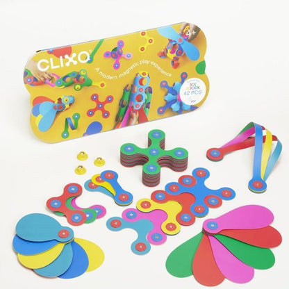 JUEGO DE CONSTRUCCIÓN MAGNÉTICO ·CLIXO RAINBOW PACK· - Happy Moments Baby