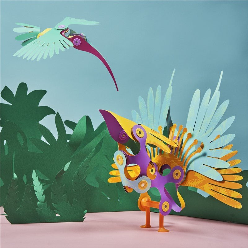 JUEGO DE CONSTRUCCIÓN MAGNÉTICO ·CLIXO TROPICAL BIRDS· - Happy Moments Baby