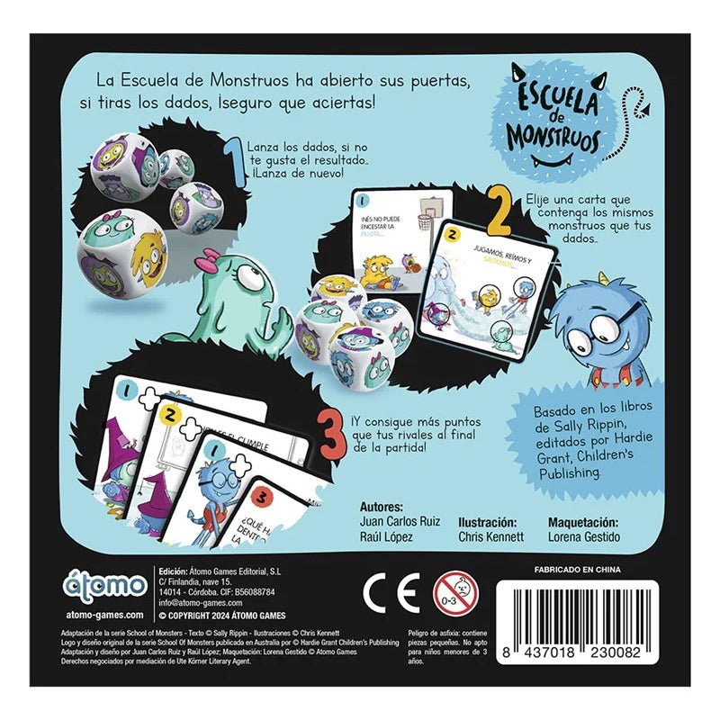 JUEGO DE MESA ÁTOMO ·L'ESCOLA DE MONSTRES· - Happy Moments Baby