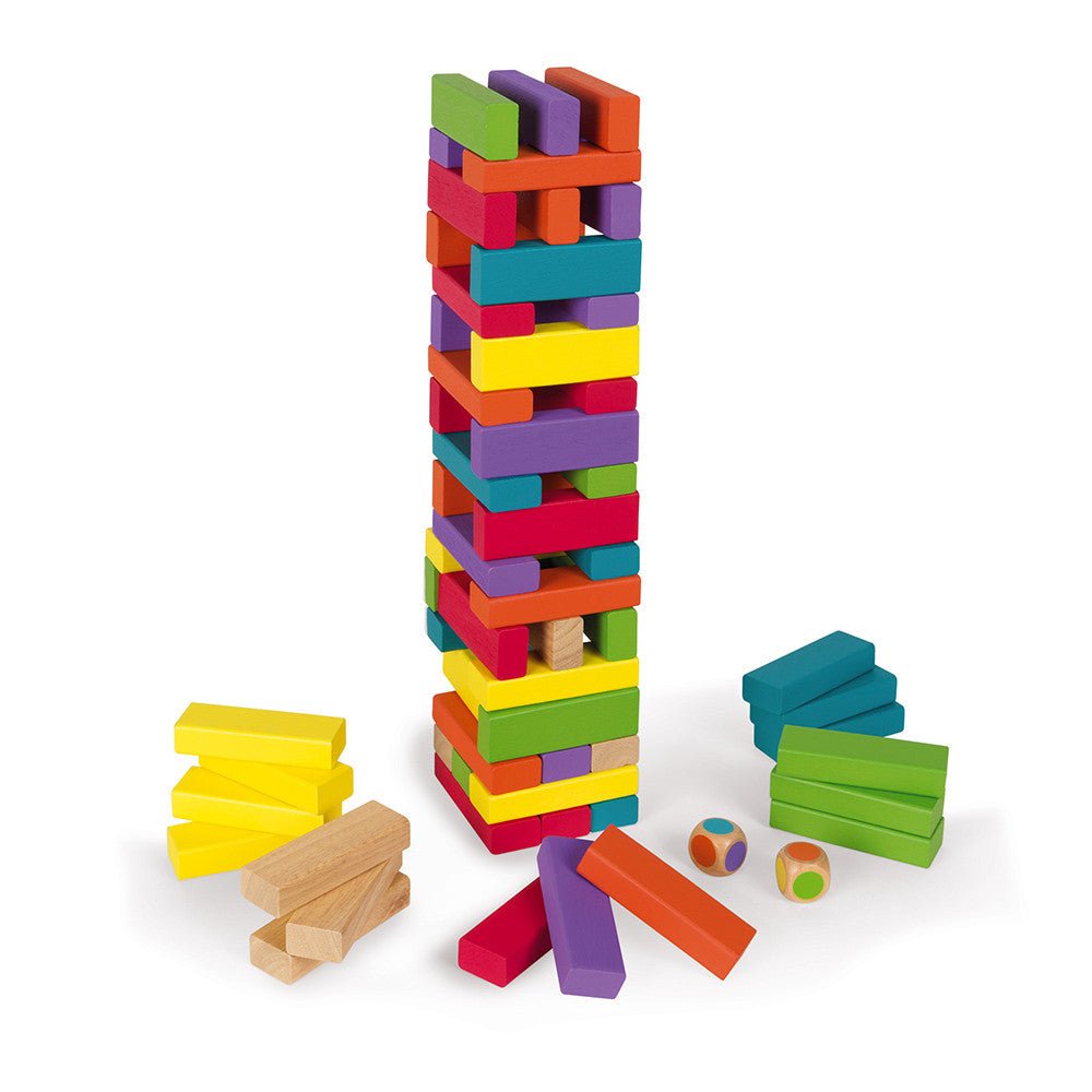 JUEGO DE MESA DE MADERA JANOD ·TORRE COLOR EQUILIBLOC· - Happy Moments Baby