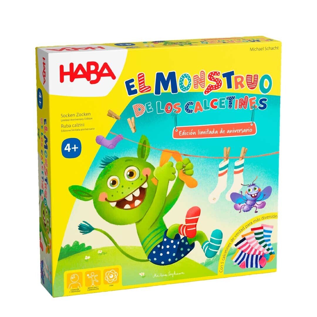 JUEGO DE MESA HABA ·EL MONSTRUO DE LOS CALCETINES (EDICIÓN ANIVERSARIO)· - Happy Moments Baby
