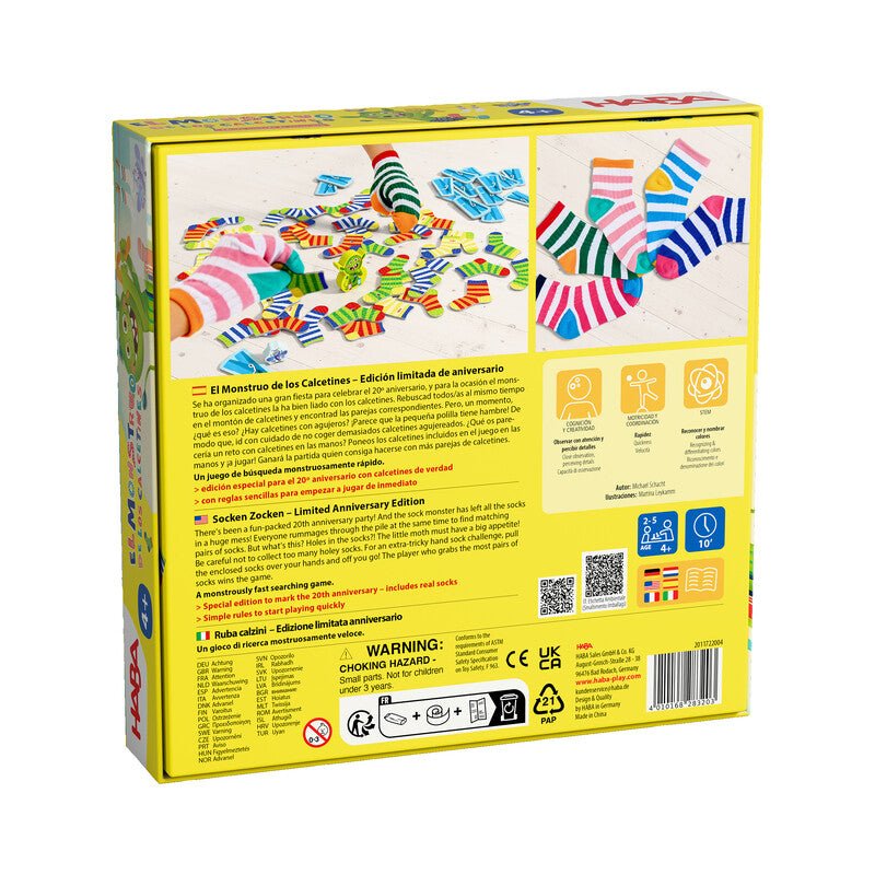 JUEGO DE MESA HABA ·EL MONSTRUO DE LOS CALCETINES (EDICIÓN ANIVERSARIO)· - Happy Moments Baby