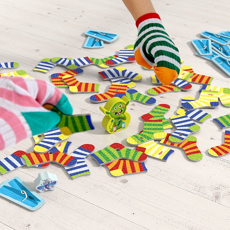 JUEGO DE MESA HABA ·EL MONSTRUO DE LOS CALCETINES (EDICIÓN ANIVERSARIO)· - Happy Moments Baby