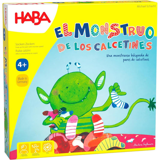 JUEGO DE MESA HABA ·EL MONSTRUO DE LOS CALCETINES· - Happy Moments Baby