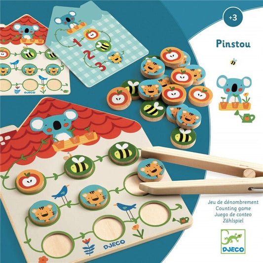 JUEGO EDUCATIVO DJECO ·CONTEO CON PINZA PINSTOU· - Happy Moments Baby
