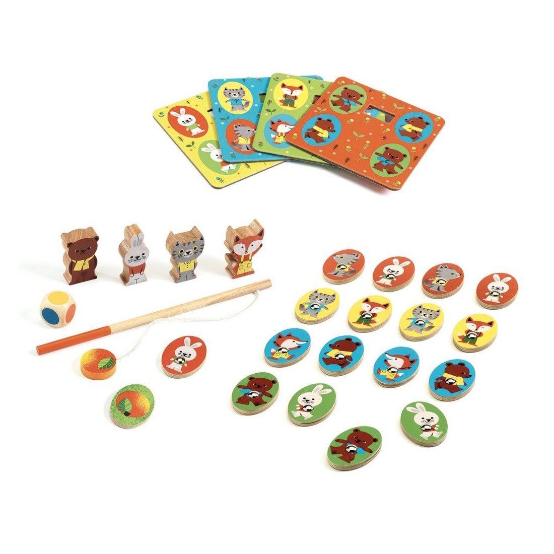 JUEGO EDUCATIVO DJECO ·LUDO WOOD 4 EN 1· - Happy Moments Baby