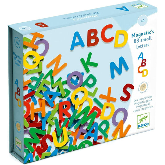 JUEGO EDUCATIVO DJECO ·SET DE 83 LETRAS MAGNÉTICAS PEQUEÑAS· - Happy Moments Baby