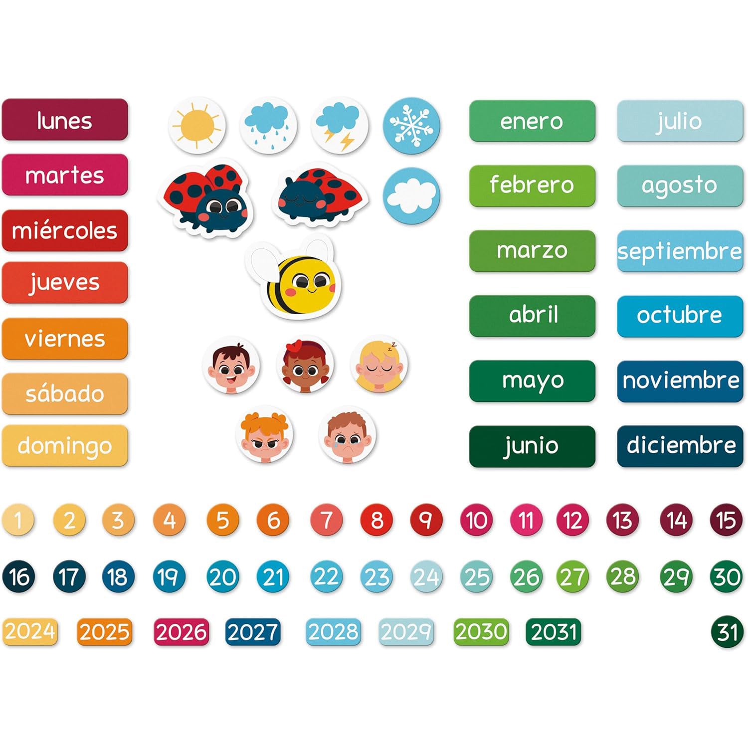 JUEGO EDUCATIVO JANOD ·CALENDARIO MAGNÉTICO· - Happy Moments Baby