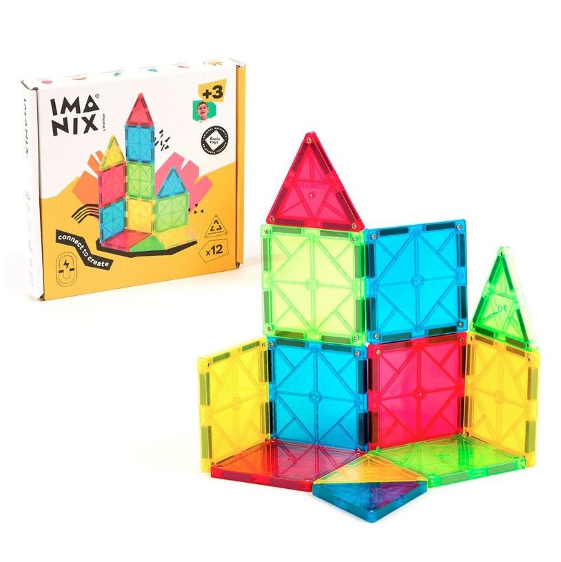 JUEGO MAGNÉTICO DE CONSTRUCCIÓN IMANIX ·12 PIEZAS· - Happy Moments Baby