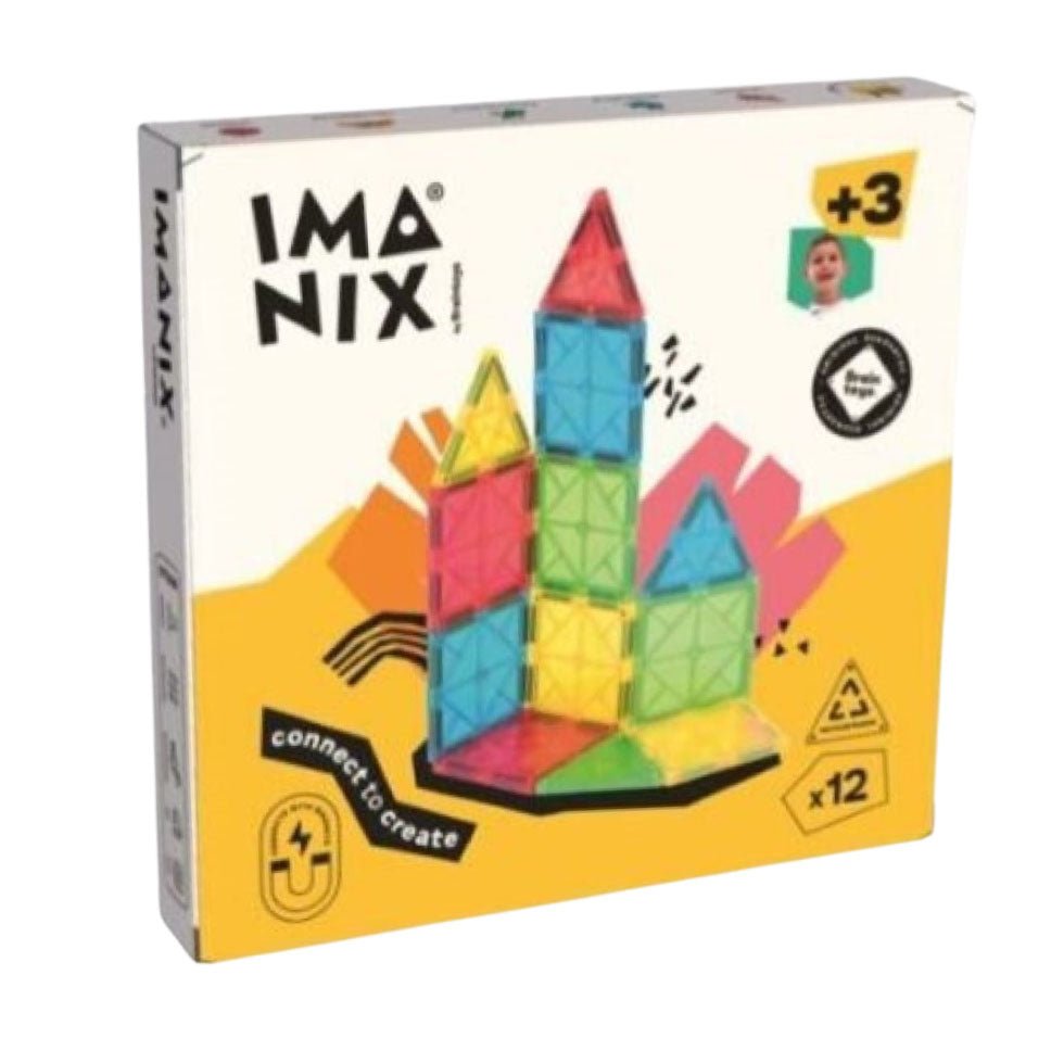 JUEGO MAGNÉTICO DE CONSTRUCCIÓN IMANIX ·12 PIEZAS· - Happy Moments Baby