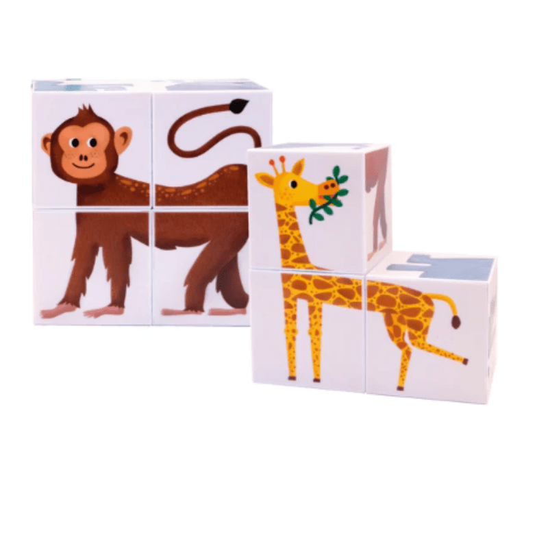 JUEGO MAGNÉTICO DE CONSTRUCCIÓN IMANIX ·CUBE BABY ANIMALES 4 PIEZAS· - Happy Moments Baby