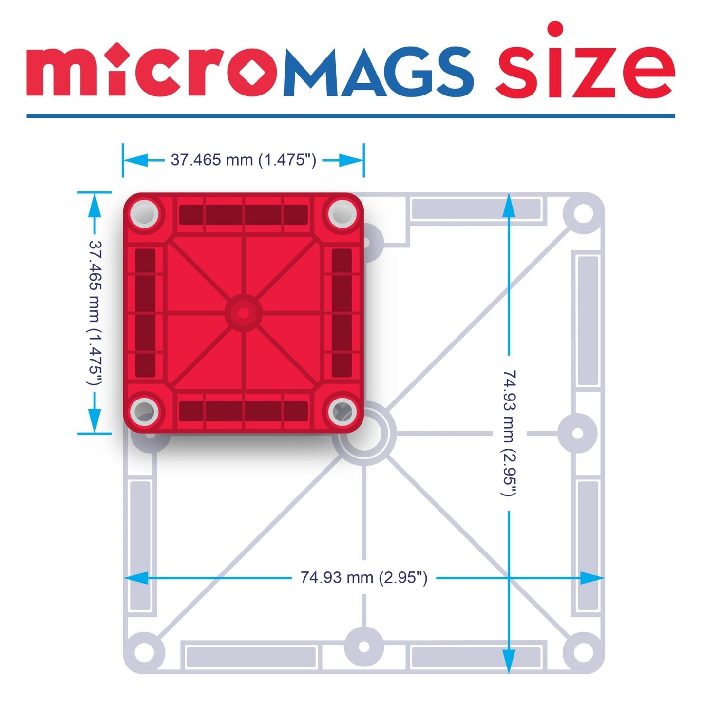 JUEGO MAGNÉTICO DE CONSTRUCCIÓN MAGNA - TILES· MICROMAGS 26 PIEZAS· - Happy Moments Baby