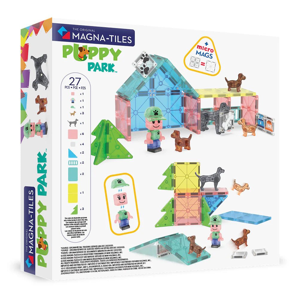 JUEGO MAGNÉTICO DE CONSTRUCCIÓN MAGNA - TILES ·PUPPY PARK 27 PIEZAS· - Happy Moments Baby