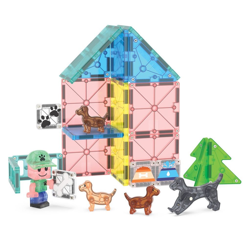 JUEGO MAGNÉTICO DE CONSTRUCCIÓN MAGNA - TILES ·PUPPY PARK 27 PIEZAS· - Happy Moments Baby