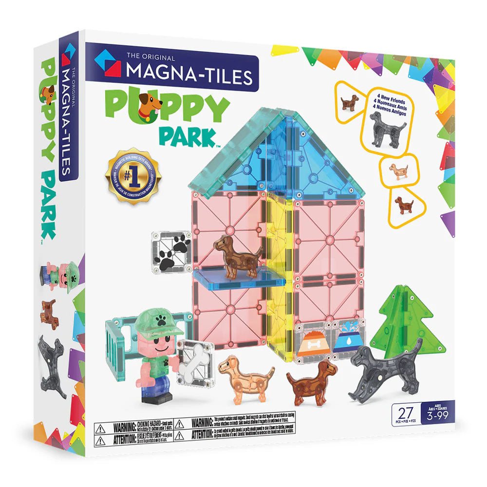 JUEGO MAGNÉTICO DE CONSTRUCCIÓN MAGNA - TILES ·PUPPY PARK 27 PIEZAS· - Happy Moments Baby