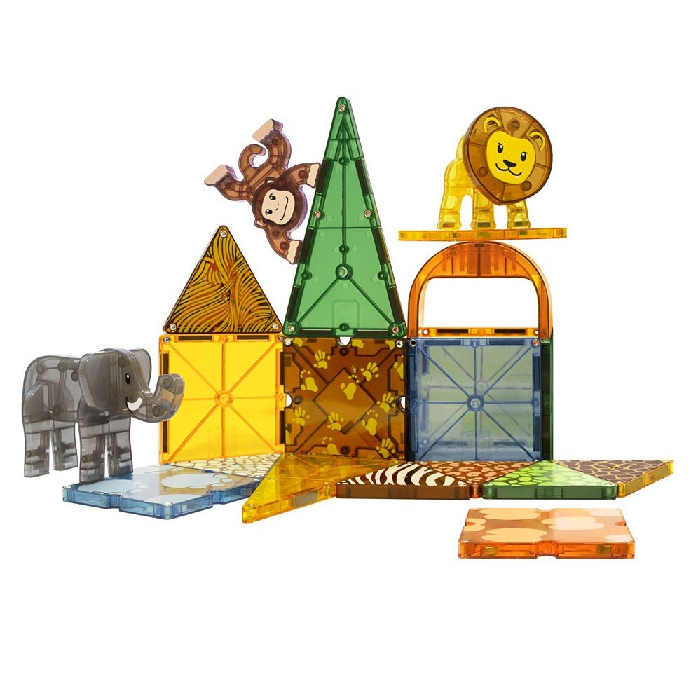 JUEGO MAGNÉTICO DE CONSTRUCCIÓN MAGNA - TILES ·SAFARI ANIMALS 25 PIEZAS· - Happy Moments Baby