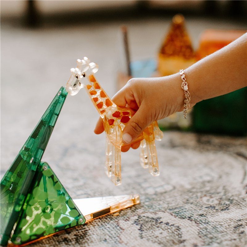 JUEGO MAGNÉTICO DE CONSTRUCCIÓN MAGNA - TILES ·SAFARI ANIMALS 25 PIEZAS· - Happy Moments Baby