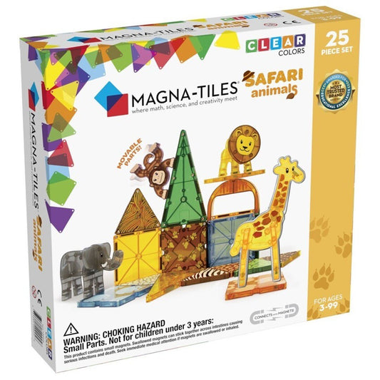 JUEGO MAGNÉTICO DE CONSTRUCCIÓN MAGNA - TILES ·SAFARI ANIMALS 25 PIEZAS· - Happy Moments Baby