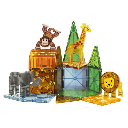JUEGO MAGNÉTICO DE CONSTRUCCIÓN MAGNA - TILES ·SAFARI ANIMALS 25 PIEZAS· - Happy Moments Baby