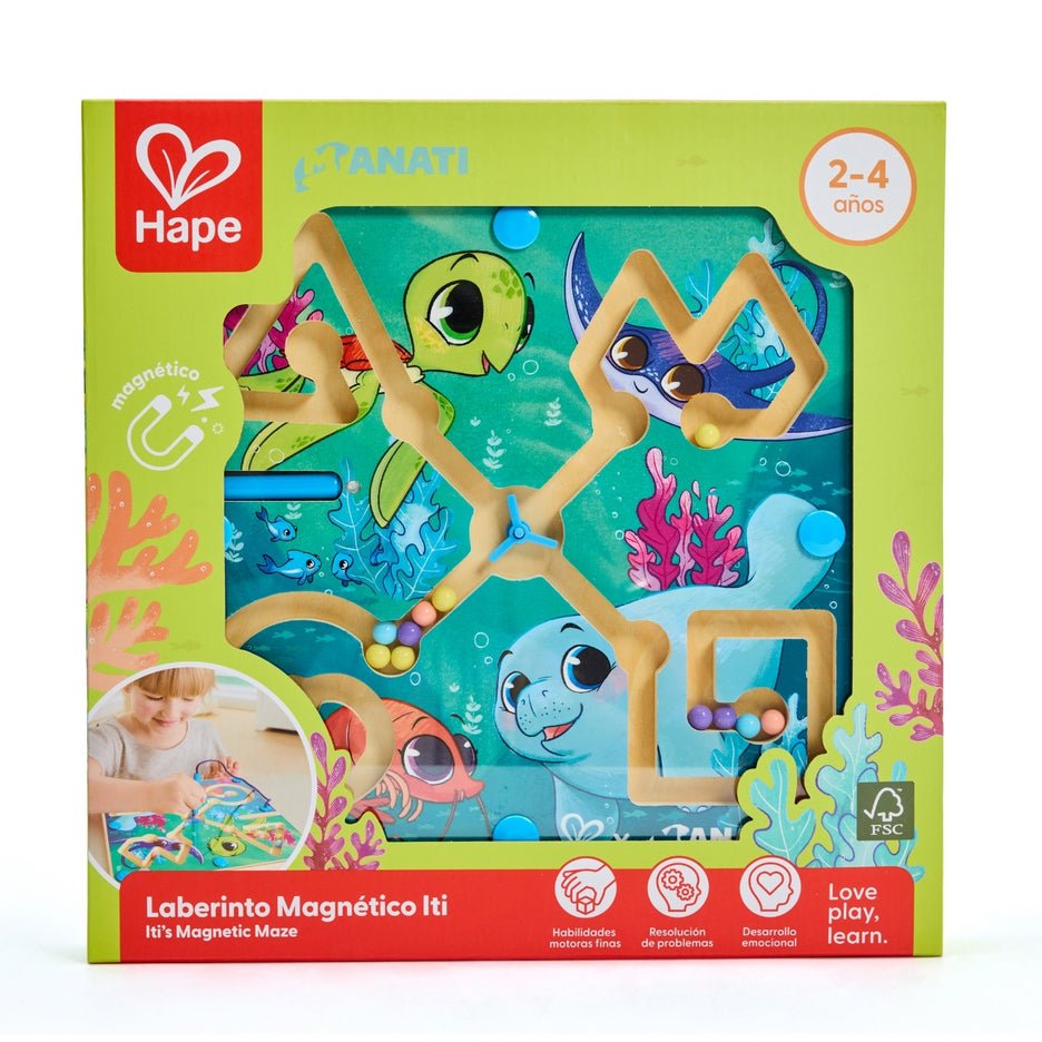 JUEGO SENSORIAL HAPE ·LABERINTO MAGNÉTICO ITI EL PEQUEÑO MANATÍ· - Happy Moments Baby