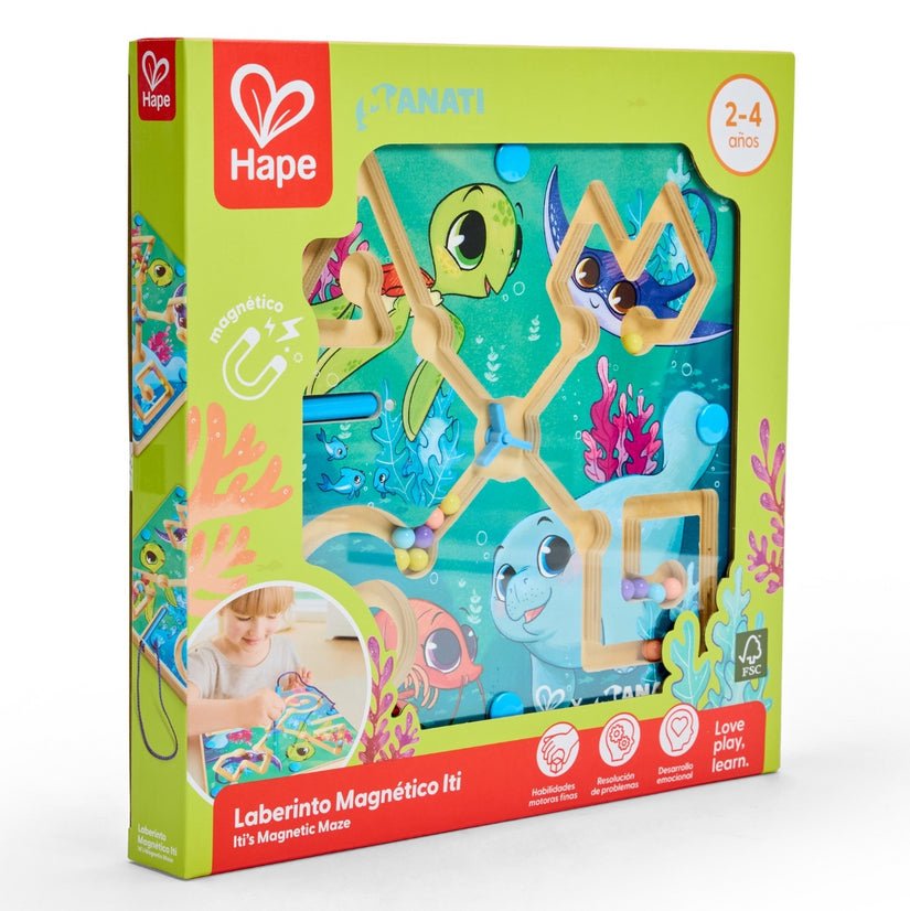 JUEGO SENSORIAL HAPE ·LABERINTO MAGNÉTICO ITI EL PEQUEÑO MANATÍ· - Happy Moments Baby