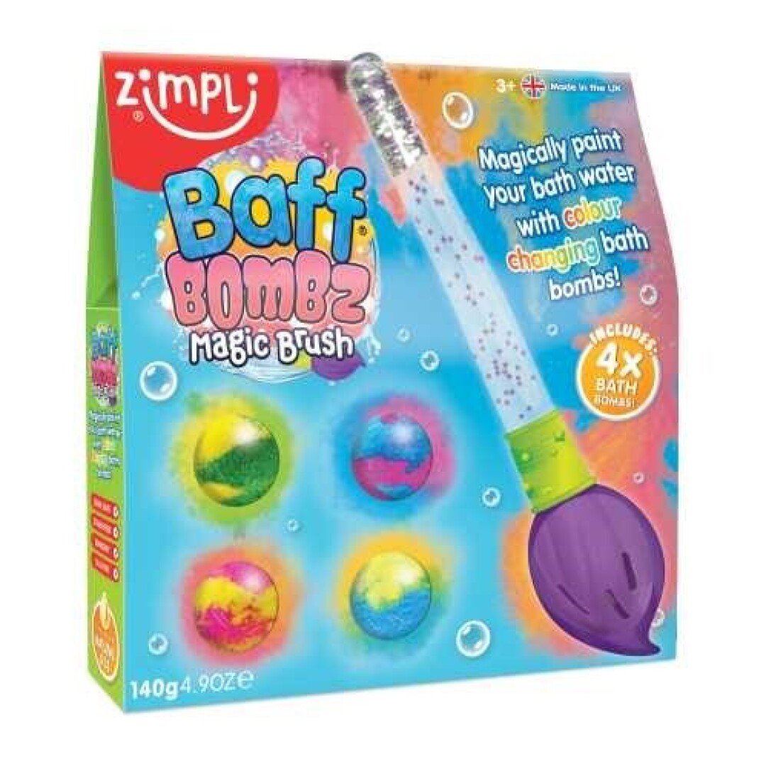 JUGUETE DE BAÑO ZIMPLIKIDS ·PINCEL MÁGICO Y 4 BOMBAS DE BAÑO· - Happy Moments Baby