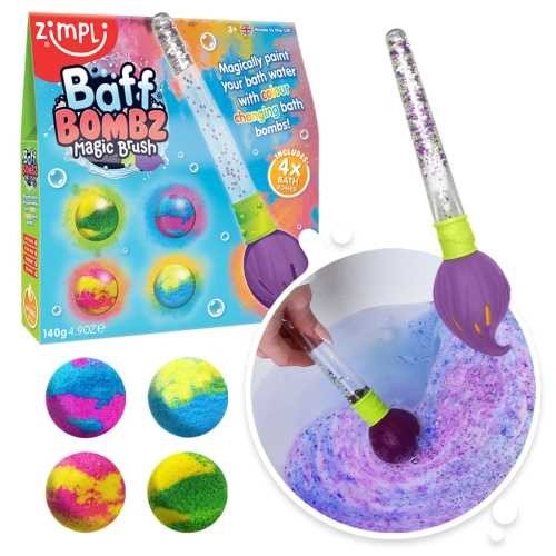 JUGUETE DE BAÑO ZIMPLIKIDS ·PINCEL MÁGICO Y 4 BOMBAS DE BAÑO· - Happy Moments Baby