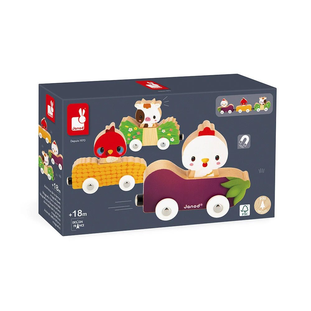 JUGUETE DE MADERA JANOD ·ANIMALES DE GRANJA MAGNÉTICOS· - Happy Moments Baby