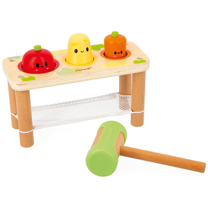 JUGUETE DE MADERA JANOD ·BANCO DE GOLPEO VERDURAS· - Happy Moments Baby