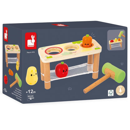 JUGUETE DE MADERA JANOD ·BANCO DE GOLPEO VERDURAS· - Happy Moments Baby