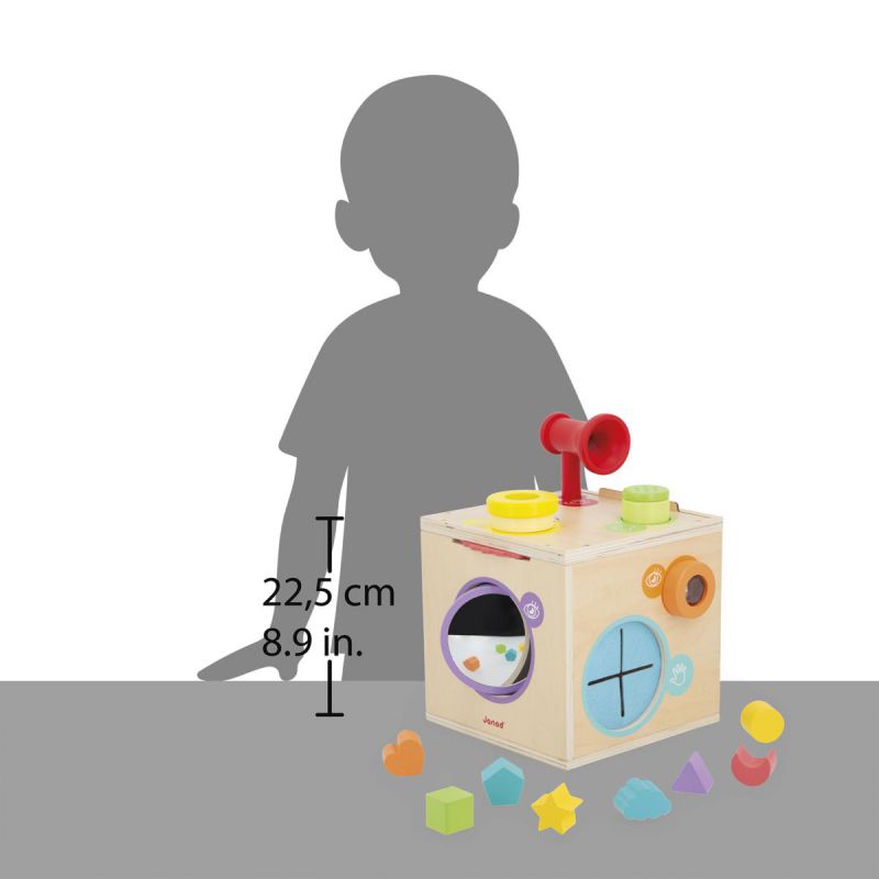 JUGUETE DE MADERA JANOD ·CAJA SENSORIAL· - Happy Moments Baby