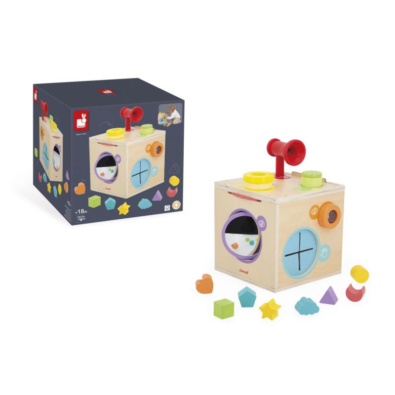 JUGUETE DE MADERA JANOD ·CAJA SENSORIAL· - Happy Moments Baby