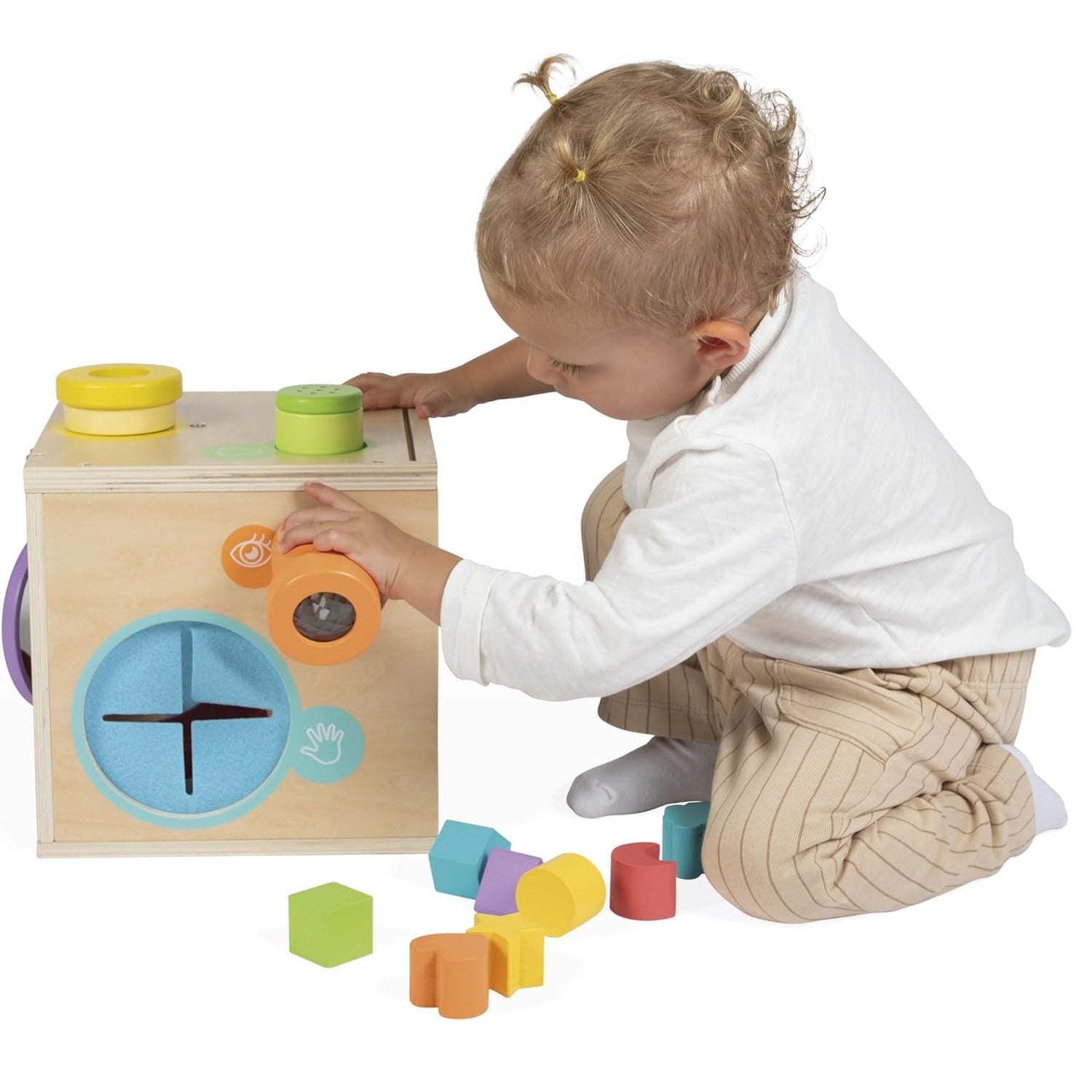 JUGUETE DE MADERA JANOD ·CAJA SENSORIAL· - Happy Moments Baby