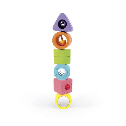 JUGUETE DE MADERA JANOD ·PUZLE CON 6 FIGURAS SENSORIALES· - Happy Moments Baby