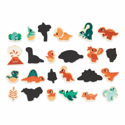 JUGUETE DE MADERA JANOD ·SET 24 IMANES DINOS· - Happy Moments Baby