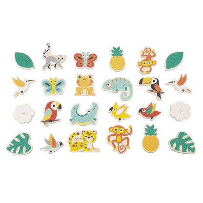 JUGUETE DE MADERA JANOD ·SET 24 IMANES TROPIK· - Happy Moments Baby