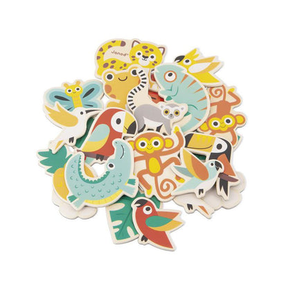 JUGUETE DE MADERA JANOD ·SET 24 IMANES TROPIK· - Happy Moments Baby