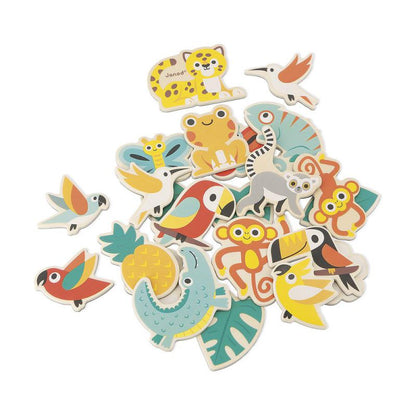 JUGUETE DE MADERA JANOD ·SET 24 IMANES TROPIK· - Happy Moments Baby