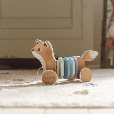 JUGUETE DE MADERA LITTLE DUTCH ·ARRASTRE ZORRO FOREST FRIENDS· - Happy Moments Baby