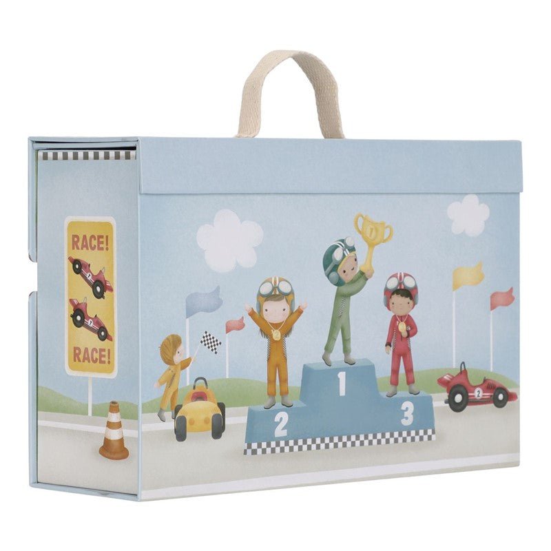 JUGUETE DE MADERA LITTLE DUTCH ·CAJA DE JUEGO CON PISTA DE CARRERAS· - Happy Moments Baby