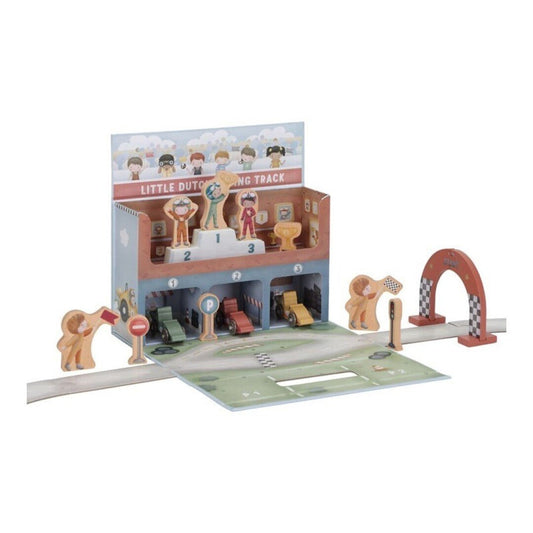 JUGUETE DE MADERA LITTLE DUTCH ·CAJA DE JUEGO CON PISTA DE CARRERAS· - Happy Moments Baby