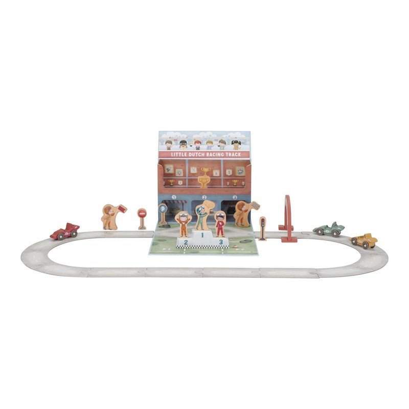JUGUETE DE MADERA LITTLE DUTCH ·CAJA DE JUEGO CON PISTA DE CARRERAS· - Happy Moments Baby