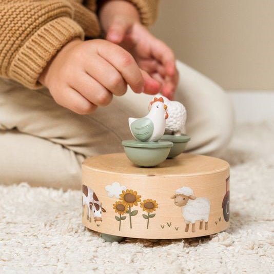 JUGUETE DE MADERA LITTLE DUTCH ·CAJA DE MÚSICA LITTLE FARM· - Happy Moments Baby