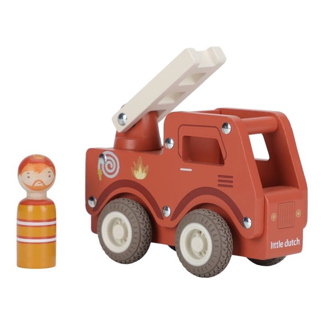 JUGUETE DE MADERA LITTLE DUTCH ·CAMIÓN DE BOMBEROS· - Happy Moments Baby