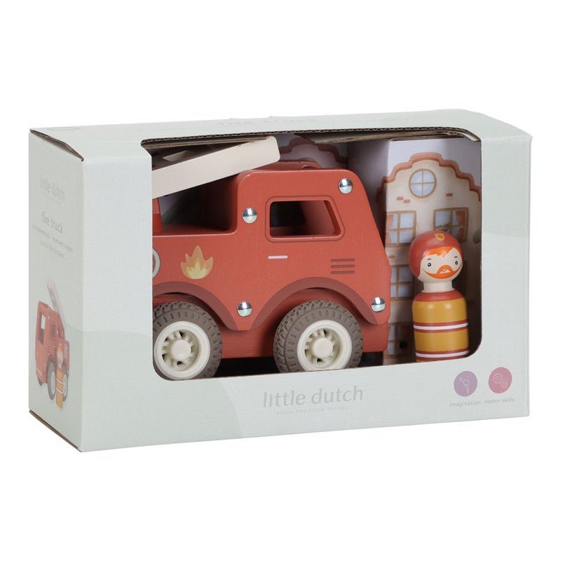 JUGUETE DE MADERA LITTLE DUTCH ·CAMIÓN DE BOMBEROS· - Happy Moments Baby