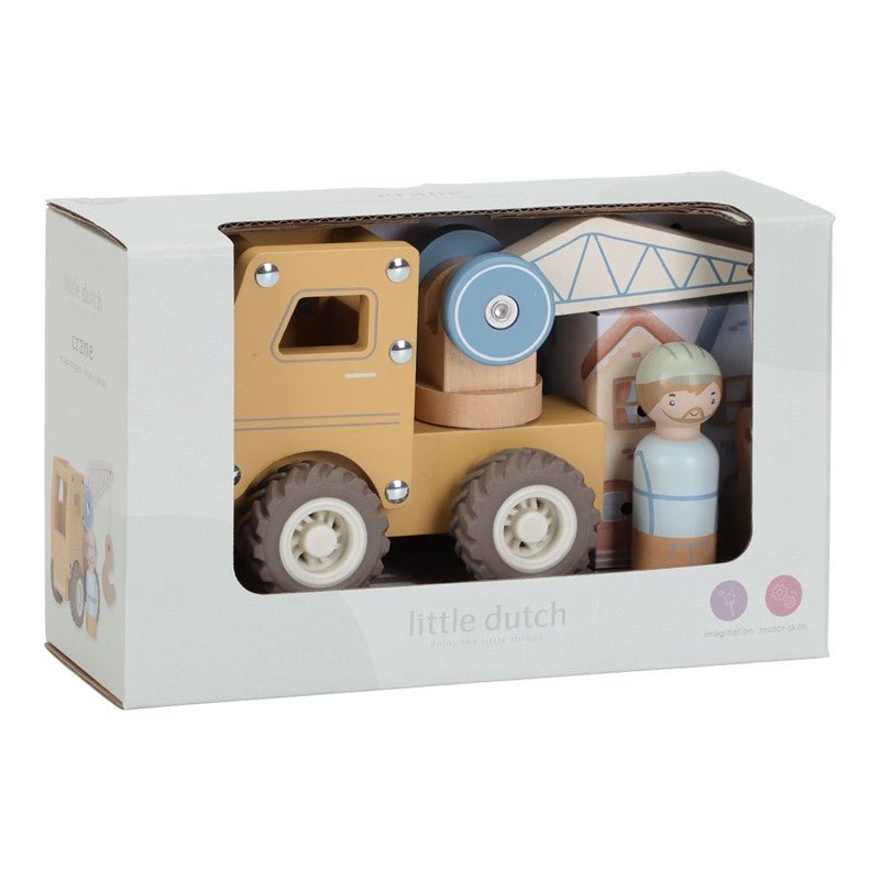 JUGUETE DE MADERA LITTLE DUTCH ·CAMIÓN GRÚA· - Happy Moments Baby